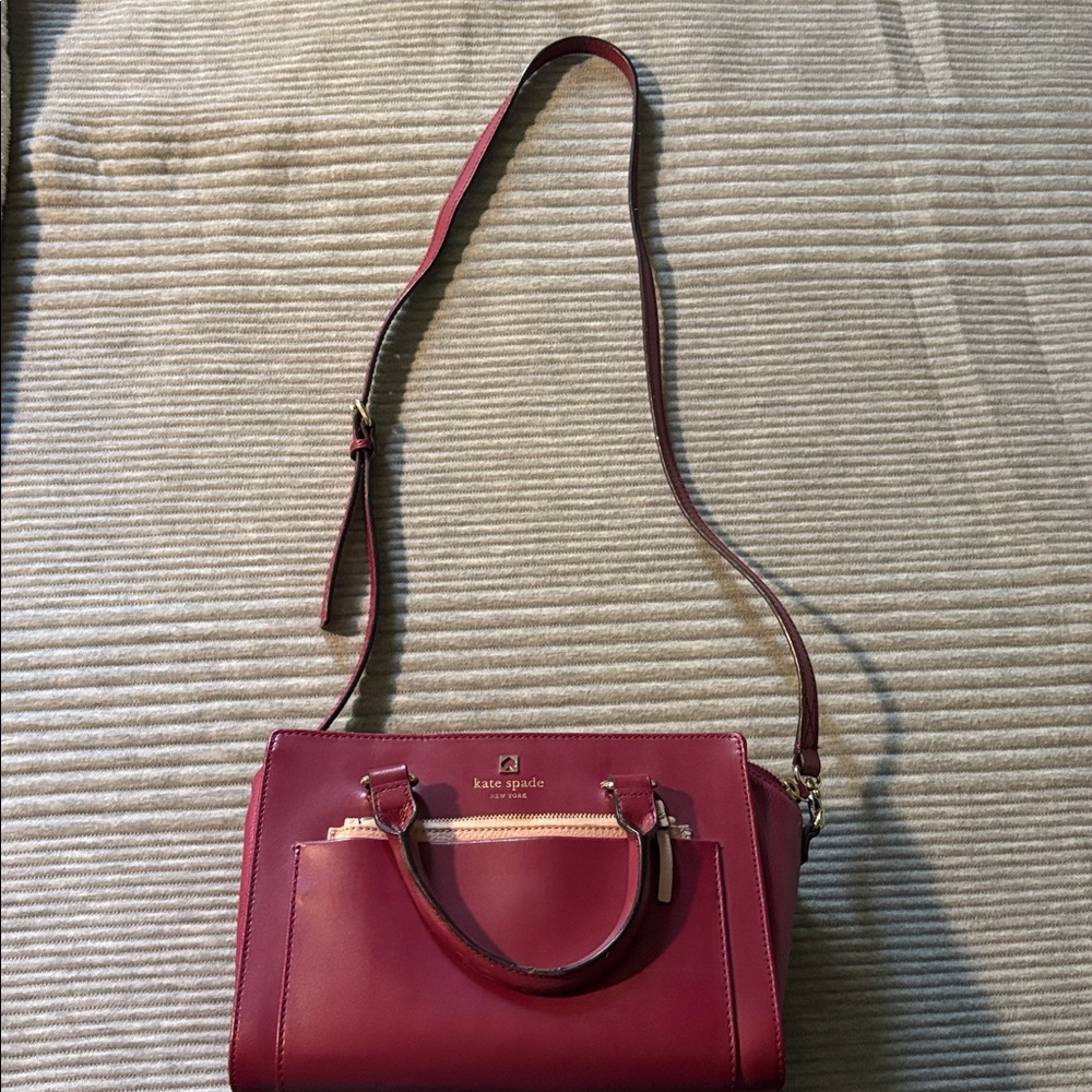 Authentic Kate spade cranberry colored crossbody purse - Picture 7 of 8